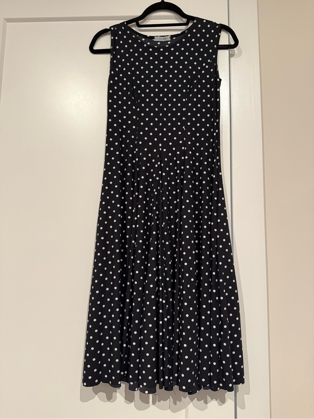 Women's Black Polka Dot Midi Dress